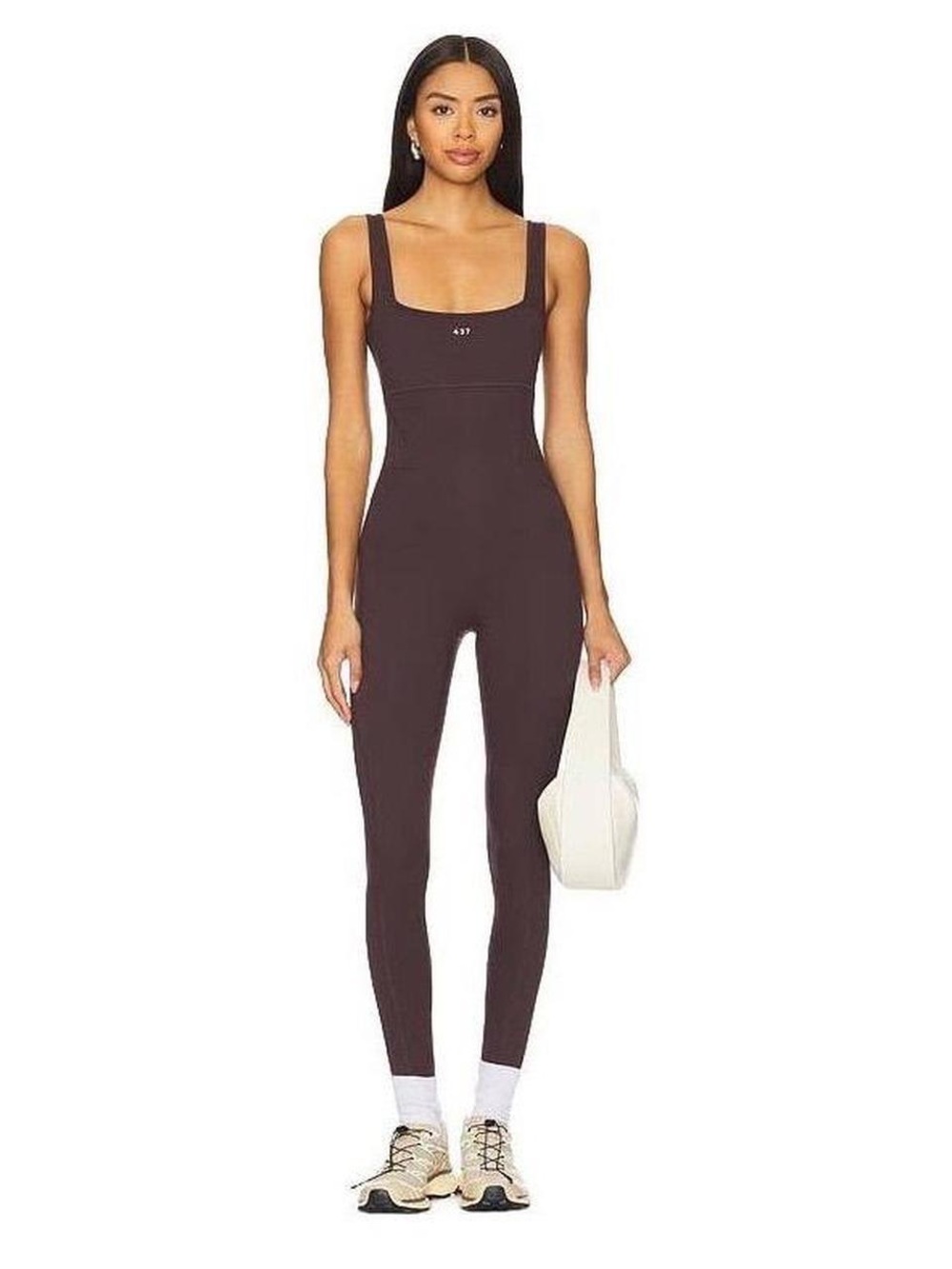 Square-Neck Brown Women's Jumpsuit